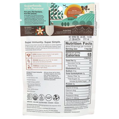 Navitas Organics, Organic Superfood + ® Immunity Blend, witamina C Powerhouse, CAMU + Orange + Acerrola Cherry, 4,2 uncji (120 g Navitas Organics, Organic Superfood + ® Immunity Blend, witamina C Powerhouse, CAMU + Orange + Acerrola Cherry, 4,2 uncji (120 g