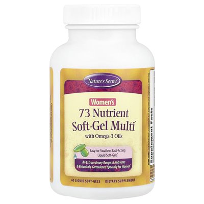 Nature's Secret, 73 Składniki Dla Kobiet Soft-Gel Multi z Oliwą Omega-3, 60 płynnych Soft-Gelów Nature's Secret, 73 Składniki Dla Kobiet Soft-Gel Multi z Oliwą Omega-3, 60 płynnych Soft-Gelów