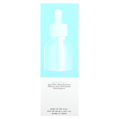 Bez BS pielęgnacji skóry, czystej surowicy hialuronowej, 1 fl Oz (30 ml)