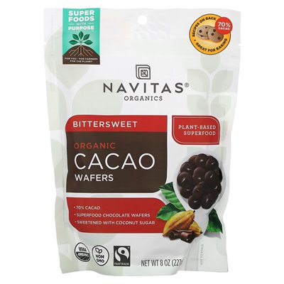 Navitas Organics, Organic Cacao Waffles, Bittersweet, 8 oz (227 g)