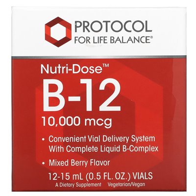 Protokół równowagi życiowej, odżywia B-12, mieszana jagoda, 10 000 mcg, 12 fiolek, 0,5 fl oz (15 ml) Protokół równowagi życiowej, odżywia B-12, mieszana jagoda, 10 000 mcg, 12 fiolek, 0,5 fl oz (15 ml)