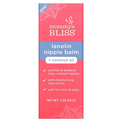 Mommy's Bliss, Balsam do sutków z Lanoliną i Olejem Kokosowym, 2 uncje (56 g) Mommy's Bliss, Balsam do sutków z Lanoliną i Olejem Kokosowym, 2 uncje (56 g)