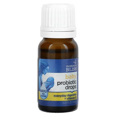 Mommy's Bliss, Baby Probiotyk krople + witamina D, nowocien +, 400 IU, 0,34 fl oz (10 ml) Mommy's Bliss, Baby Probiotyk krople + witamina D, nowocien +, 400 IU, 0,34 fl oz (10 ml)