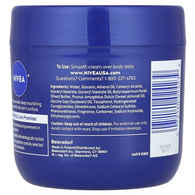 Nivea, zasadniczo wzbogacona, krem ​​do ciała z olejem migdałowym, 13,5 uncji (382 g)
