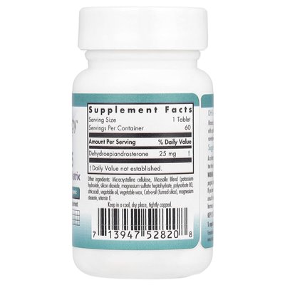 Nutricology, DHEA 25, 25 mg, 60 punktowych tabletek