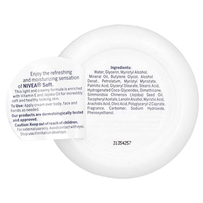 Nivea, miękki, krem ​​nawilżający z olejem jojoba i witaminą E, 6,8 uncji (192 g)