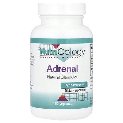 Nutricology, nadnercza, naturalny gruczoł, 100 mg, 150 vegicaps