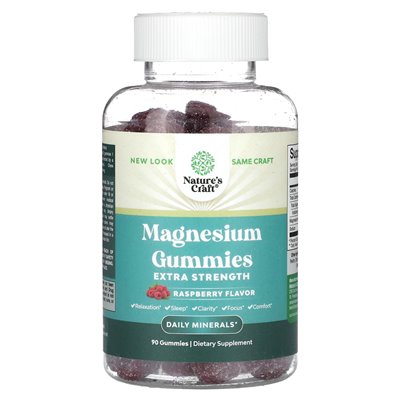 Nature's Craft, Magnesium Gummi, Extra Strength, Raspberry, 90 gummies