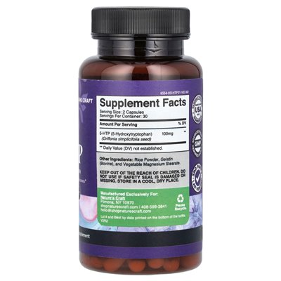 Nature's Craft, 5-HTP, dodatkowa siła, 60 kapsułek