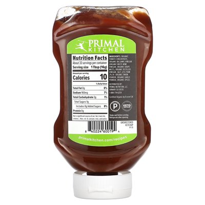 Primal Kitchen, Unsteeteded Ketchup, 18,5 uncji (524 g)