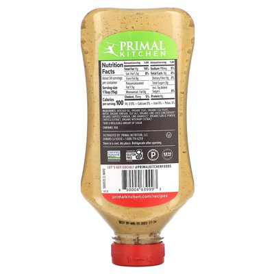 Primal Kitchen, Real Mayonnaise Made with Avocado Oil, Chipotle Lime, 17 fl oz (503 ml)
