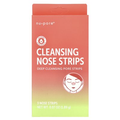 Nu-upe, cleansing nasal strips, 3 nasal strips, 0.07 oz (1.89 g)