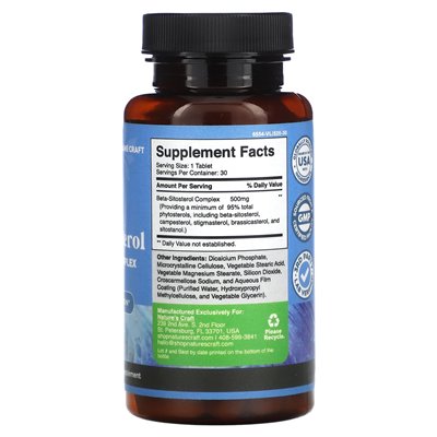 Nature's Craft, Beta-Sitosterol, 30 tabletek