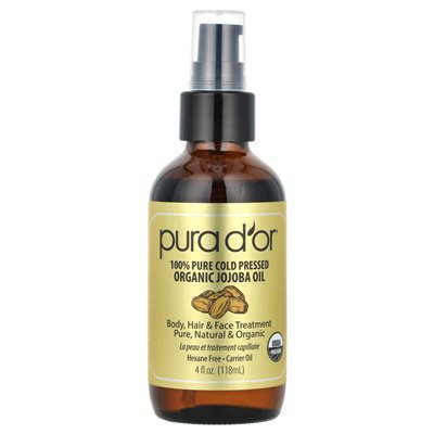 Pura d'Or, 100% czysto na zimno oleju jojoba, 4 fl oz (118 ml)