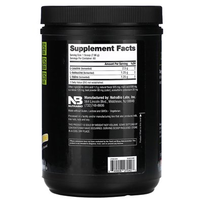 Nutrabio, BCAA 5000, Strawberry Lemon Bomb, 1,05 funtów (477 g)