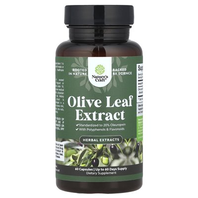 Nature's Craft, Ekstrakt z liści oliwek, 60 kapsułek