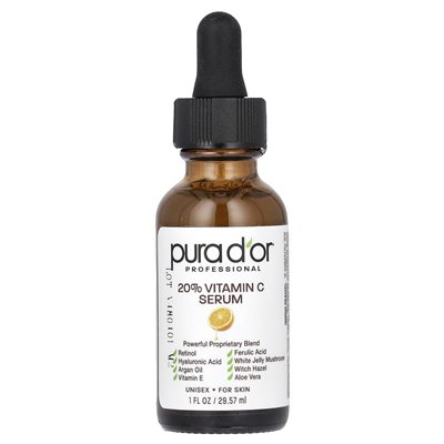 Pura d'Or, Professional, 20% Vitamin C Serum, 1 fl Oz (29.57 ml)