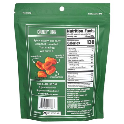 Hergestellt aus veganem Knuspermais, Habanero, 6 oz (170 g)