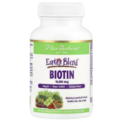 Paradise Herbs, Mieszanka Ziemi, Biotyna, 10,000 mcg, 90 Wegetariańskich Kapsułek Paradise Herbs, Mieszanka Ziemi, Biotyna, 10,000 mcg, 90 Wegetariańskich Kapsułek