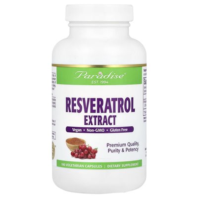 Paradise herbs, resveratrol extract, 180 vegetarian capsules