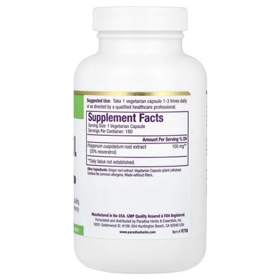 Paradieskräuter, Resveratrol-Extrakt, 180 vegetarische Kapseln