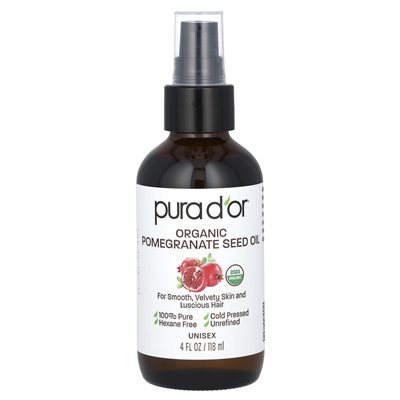 Pura d'Or, organiczny olej z nasion granatu, 4 fl oz (118 ml)