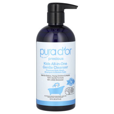 Pura d'Or, Kids All-In-One Gentle Cleinser, 16 Fl Oz (473 ml)