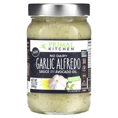 Primal Kitchen, No Gairy Knoblauch-Alfredo-Sauce mit Avocadoöl, 15,5 oz (440 g)