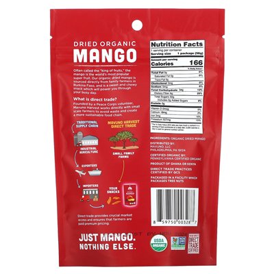 Mavuno Harvest, organiczne suszone mango, 2 uncje (56 g)