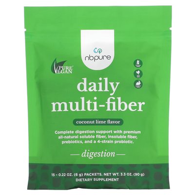 NB Pure, Daily Multi-Fibre, Kokosnuss-Limette, 15 Päckchen, je 0,22 oz (6 g)