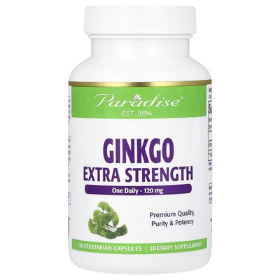 Paradise Herbs, Ginkgo Biloba, 120 Wegetariańskich Kapsułek