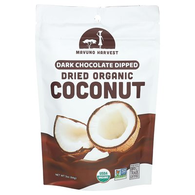 Mavuno Harvest, getrocknete Bio-Kokosnuss, dunkler Schokoladendip, 3 oz (84 g)