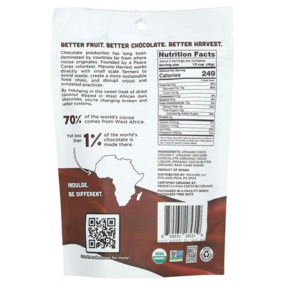 Mavuno Harvest, getrocknete Bio-Kokosnuss, dunkler Schokoladendip, 3 oz (84 g)