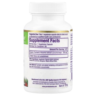 Herbs of Paradise, Turmeric, 60 Vegetarian Capsules