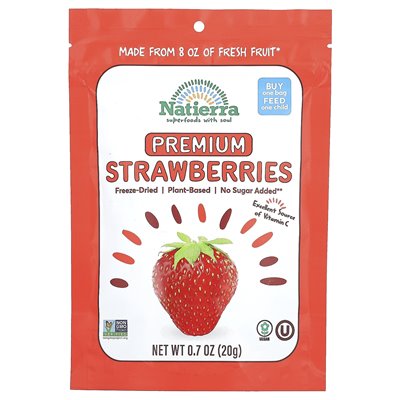 Natierra, getrocknete Premium-Erdbeeren, 0,7 oz (20 g)