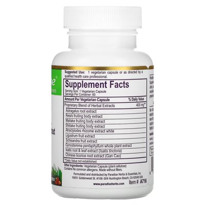Paradise Herbs, ARMAstragalus, Reishi-Maitake-Extrakt, 60 vegetarische Kapseln