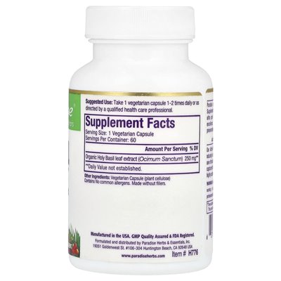 Heavenly Herbs, Holy Basil, 60 Vegetarian Capsules