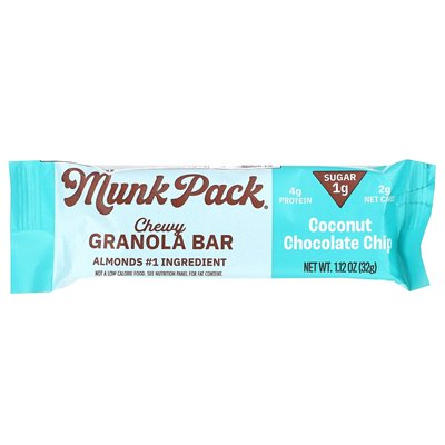 Munk Pack, Chewy Granola Bar, Coconut Chocolate Chip, 4 bary, 1,12 uncji (32 g) Munk Pack, Chewy Granola Bar, Coconut Chocolate Chip, 4 bary, 1,12 uncji (32 g)