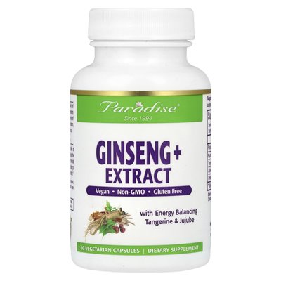 Paradise Herbs, Ginseng+, 60 Wegetariańskich Kapsułek Paradise Herbs, Ginseng+, 60 Wegetariańskich Kapsułek