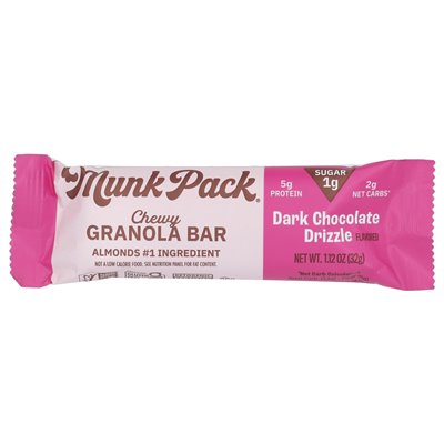Munk Pack, zäher Müsliriegel, dunkler Schokoladenüberzug, 4 Riegel, 1,12 oz (32 g)