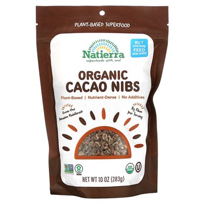 Natierra, Organiczne Nibsy Kakaowe, 10 uncji (283 g)