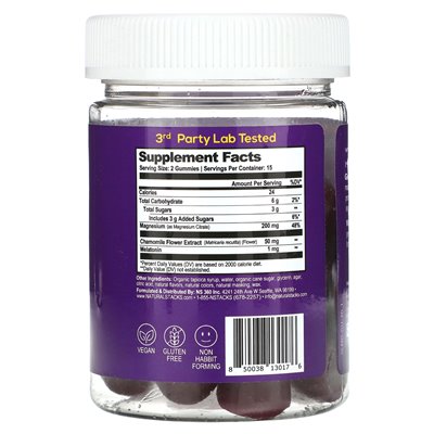 Natural Stacks, Magnesium-Fruchtgummis, Schlaf, gemischte Beeren, 30 vegane Fruchtgummis