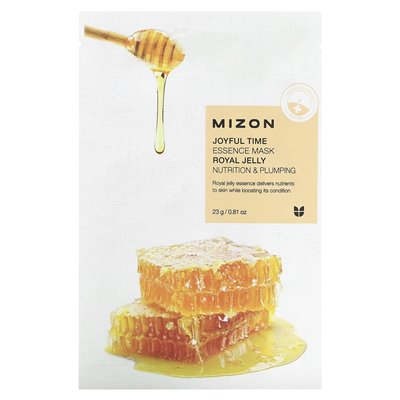 Mizon, Joyfful ​​Time Essence Beauty Mask, Royal Jelly, 1 arkusz, 0,81 uncji (23 g)