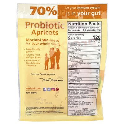 Mariani Trockenfrüchte, probiotische Aprikosen, 6 oz (170 g)