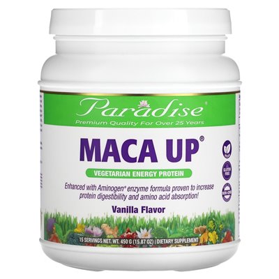 Herbs of Paradise, Maca UP, Vegetarian Energy Protein, Vanilla, 15.87 oz (450 g)