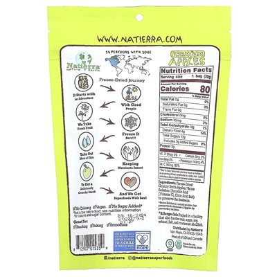 Natierra, Premium gefriergetrocknete Äpfel, 0,7 oz (20 g)