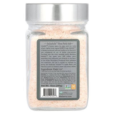 Natierra, Inkasalt, Fair-Trade-Rosasalz, fein, 10 oz (285 g)