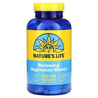 Życie natury, odnawianie magnezu Malate, 200 mg, 250 tabletek Życie natury, odnawianie magnezu Malate, 200 mg, 250 tabletek