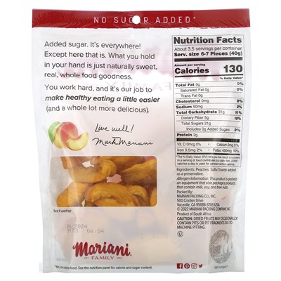 Mariani Trockenfrüchte, Familie, Pfirsiche, 5 oz (142 g)