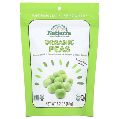Natierra, gefriergetrocknete Bio-Erbsen, 2,2 oz (62 g)